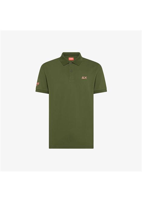 Polo con sottocollo a contrasto in piquet di cotone VERDE AX SUN68 | A36150141 37